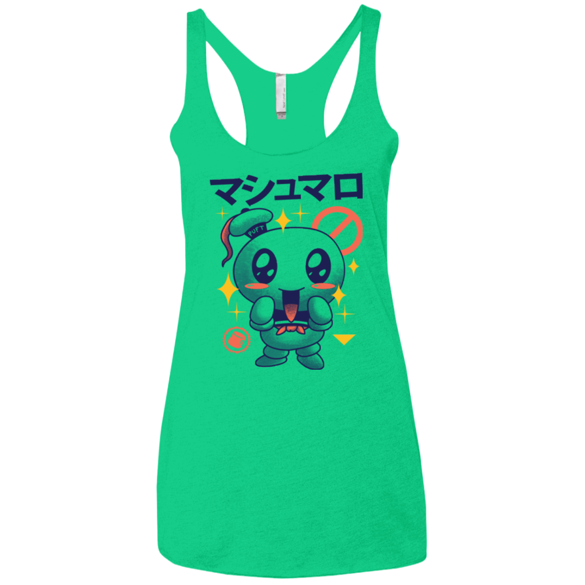 T-Shirts Envy / X-Small Kawaii Marshmallow Women's Triblend Racerback Tank