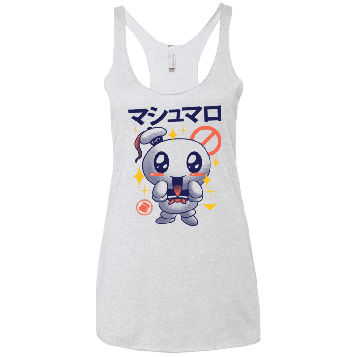 T-Shirts Heather White / X-Small Kawaii Marshmallow Women's Triblend Racerback Tank