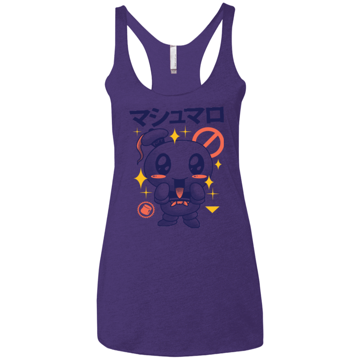 T-Shirts Purple / X-Small Kawaii Marshmallow Women's Triblend Racerback Tank