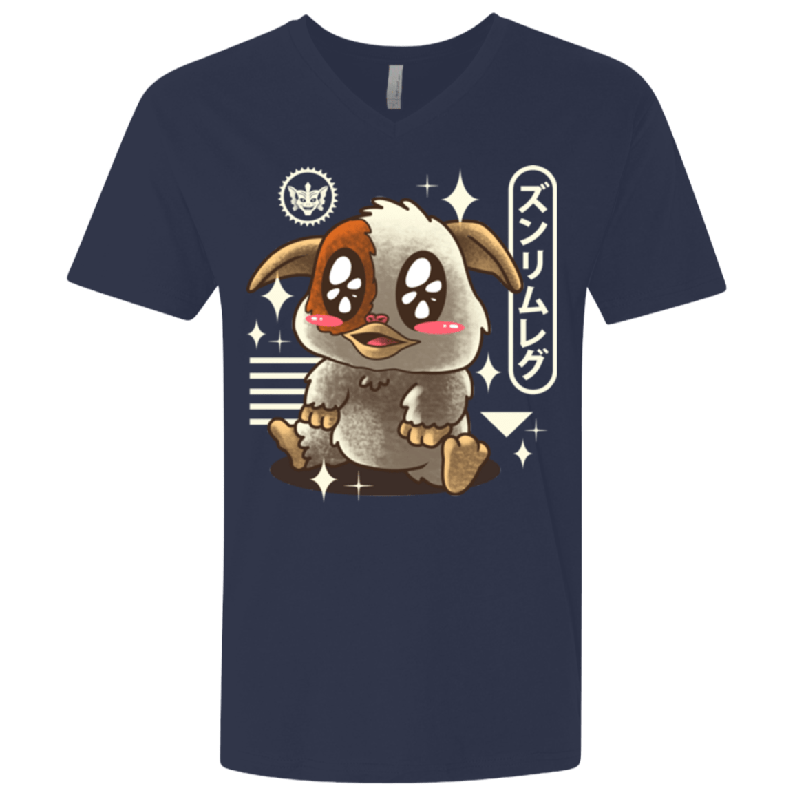 T-Shirts Midnight Navy / X-Small Kawaii Mogwai Men's Premium V-Neck