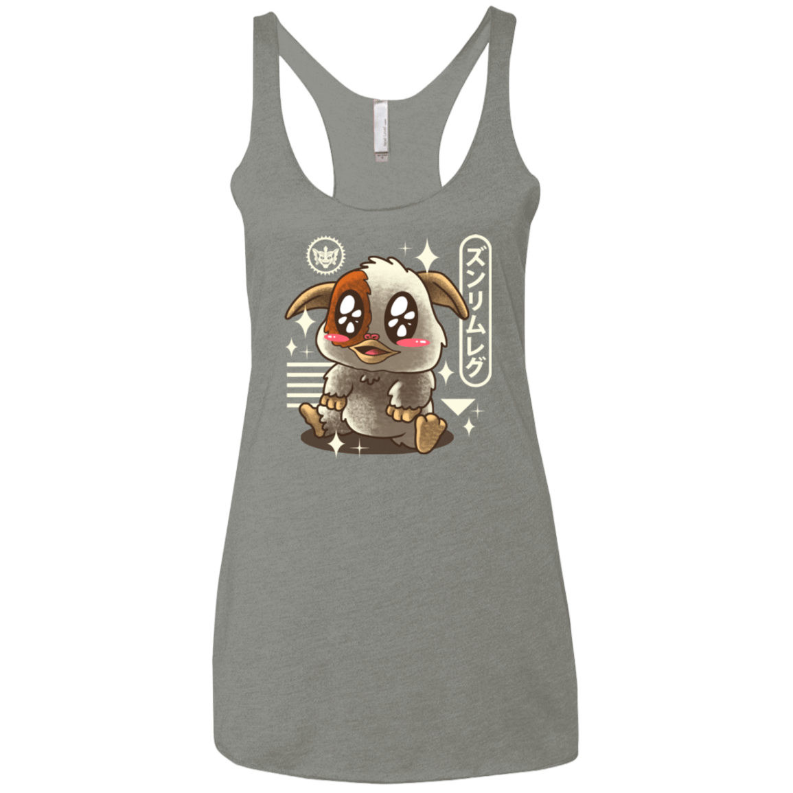 T-Shirts Venetian Grey / X-Small Kawaii Mogwai Women's Triblend Racerback Tank