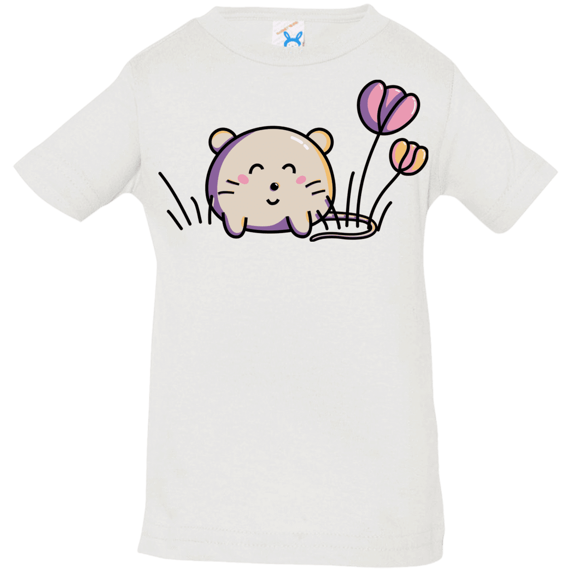 T-Shirts White / 6 Months Kawaii Mouse and Tulips Infant Premium T-Shirt