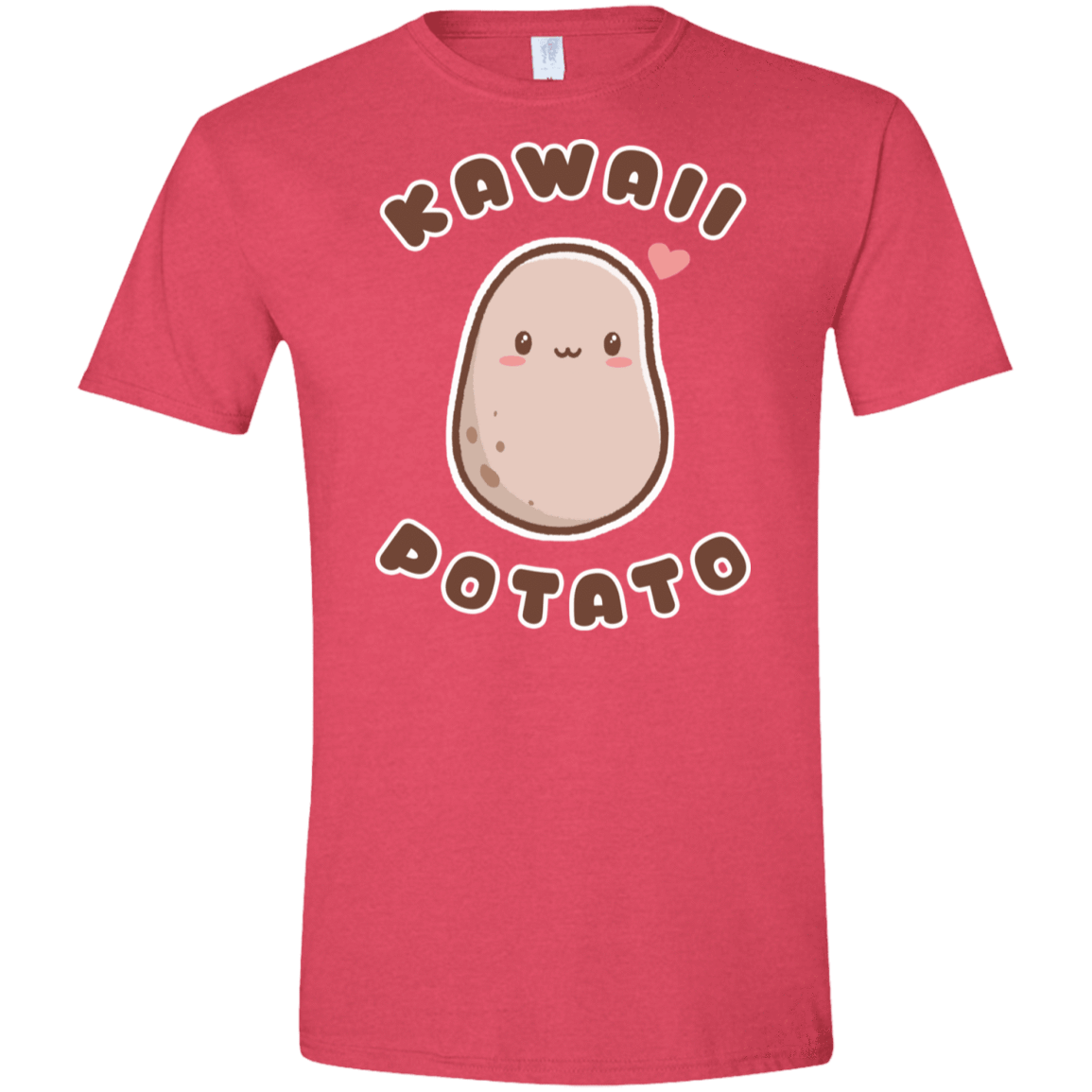 T-Shirts Heather Red / S Kawaii Potato Men's Semi-Fitted Softstyle