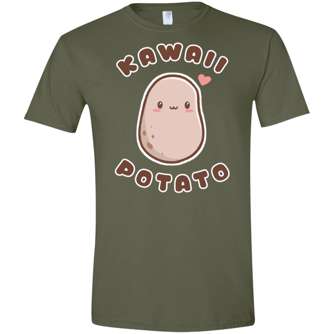 T-Shirts Military Green / S Kawaii Potato Men's Semi-Fitted Softstyle