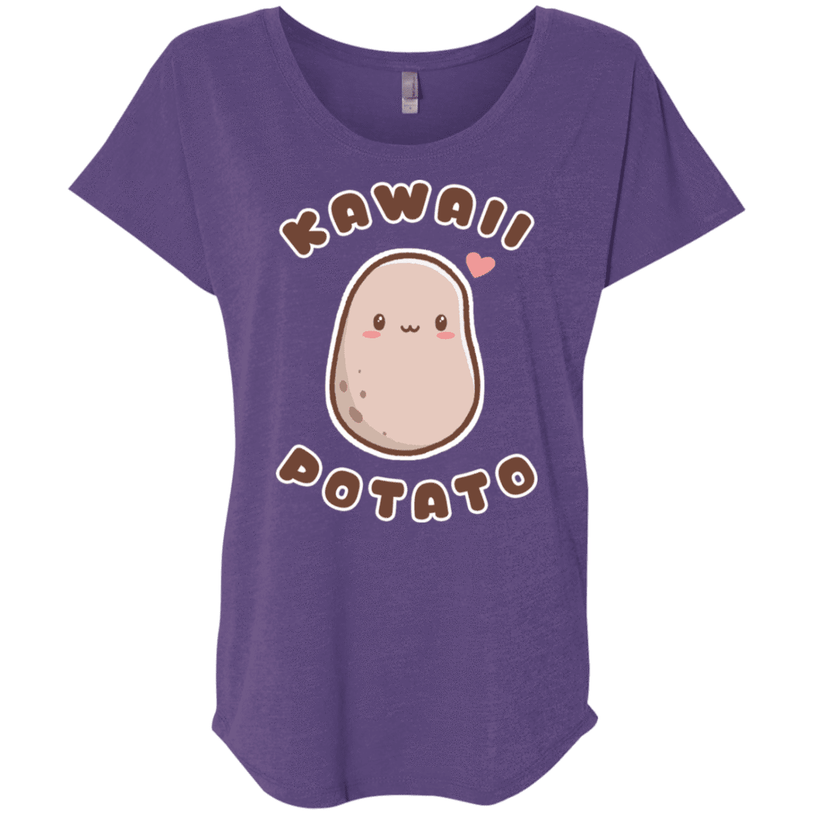 T-Shirts Purple Rush / X-Small Kawaii Potato Triblend Dolman Sleeve