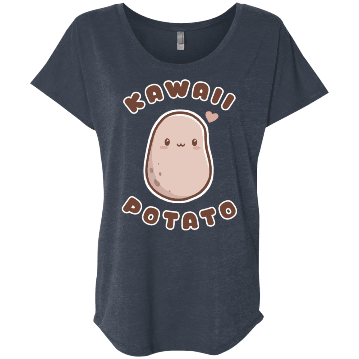 T-Shirts Vintage Navy / X-Small Kawaii Potato Triblend Dolman Sleeve