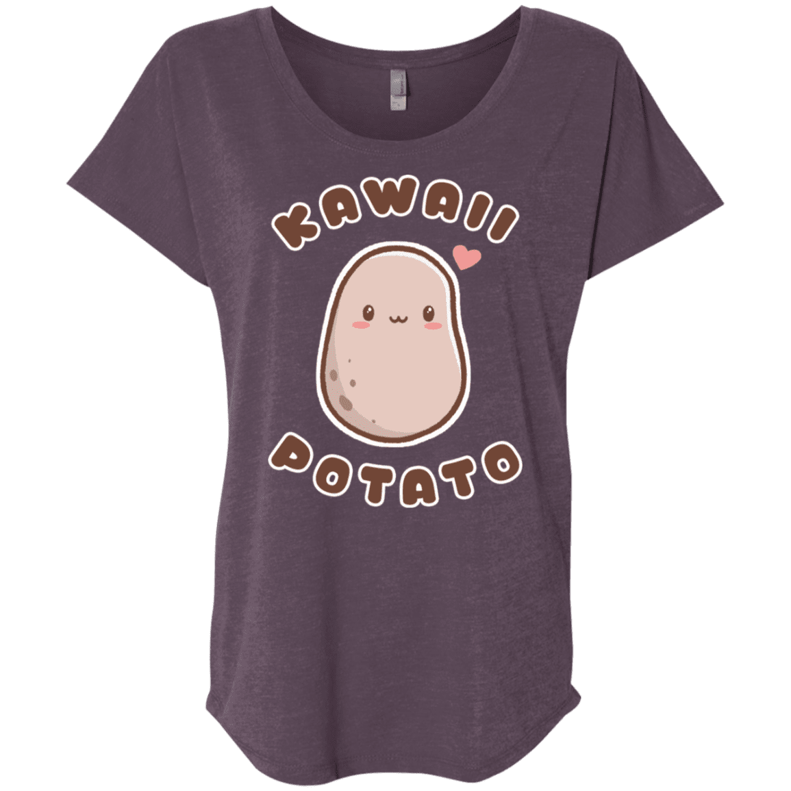 T-Shirts Vintage Purple / X-Small Kawaii Potato Triblend Dolman Sleeve
