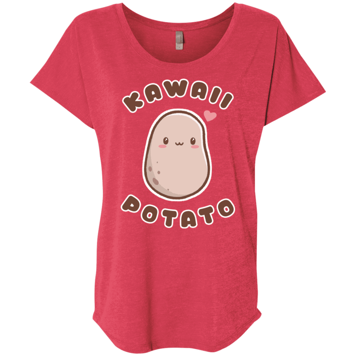 T-Shirts Vintage Red / X-Small Kawaii Potato Triblend Dolman Sleeve