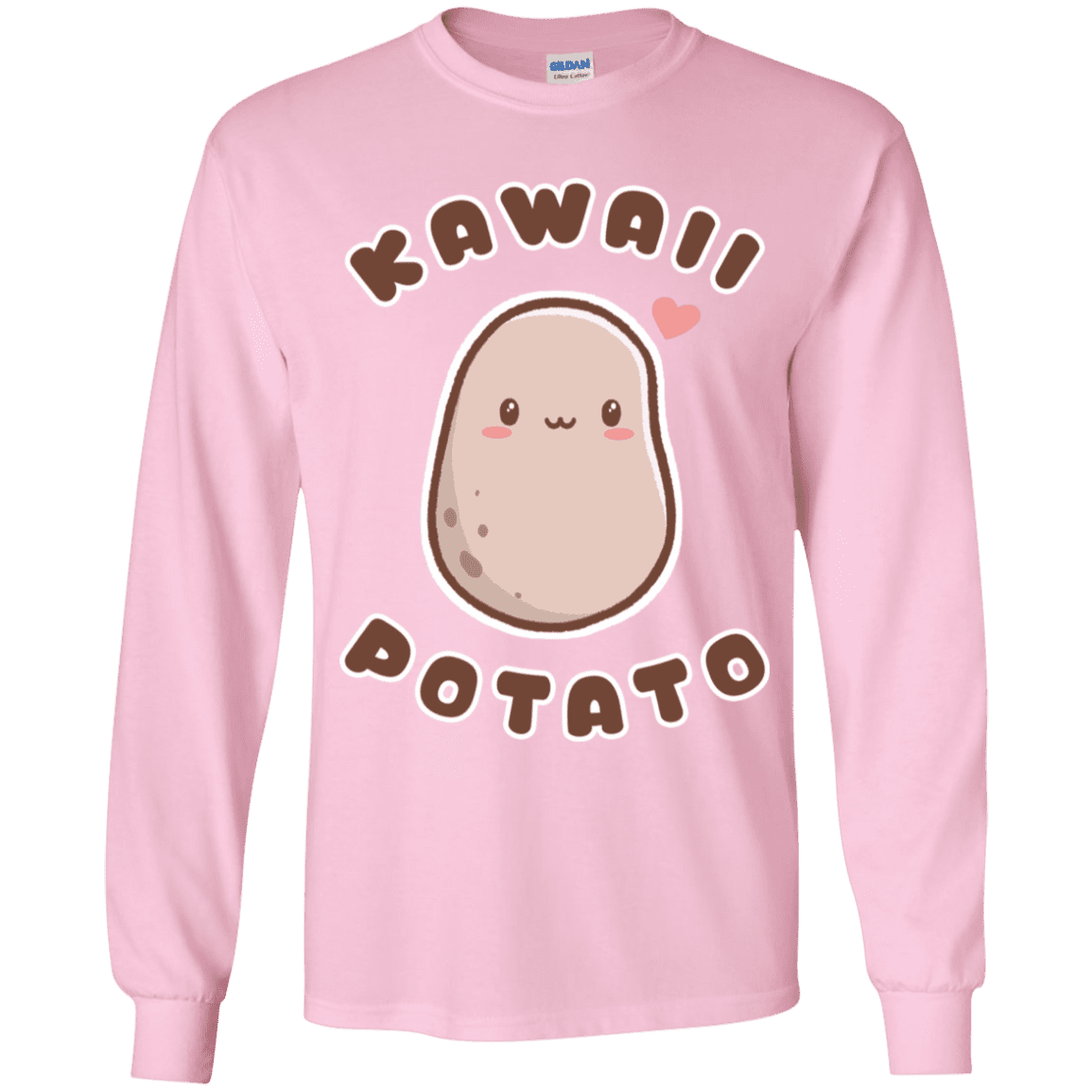 T-Shirts Light Pink / YS Kawaii Potato Youth Long Sleeve T-Shirt