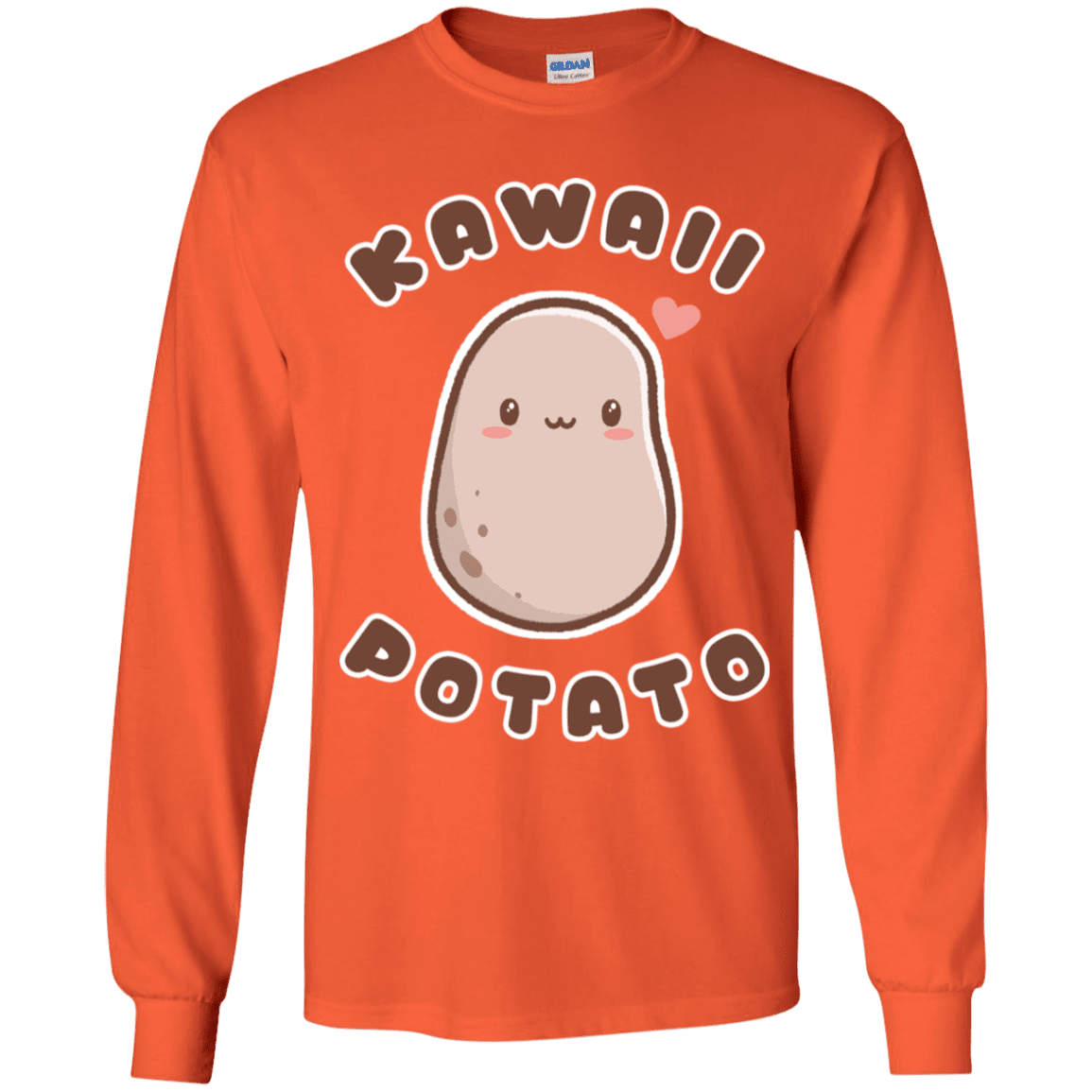T-Shirts Orange / YS Kawaii Potato Youth Long Sleeve T-Shirt