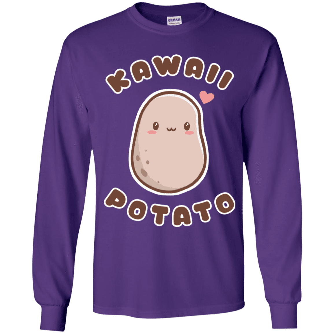 T-Shirts Purple / YS Kawaii Potato Youth Long Sleeve T-Shirt