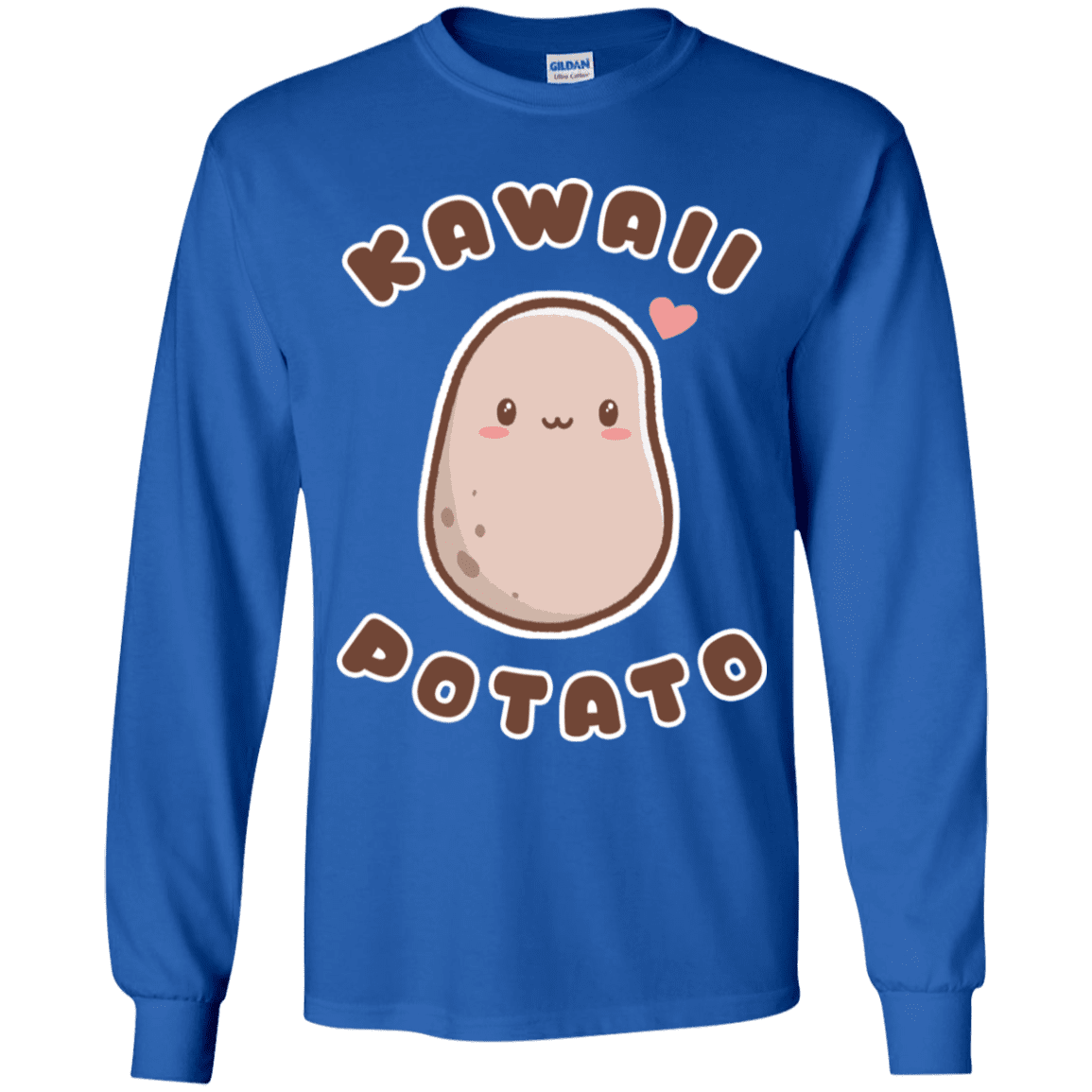 T-Shirts Royal / YS Kawaii Potato Youth Long Sleeve T-Shirt
