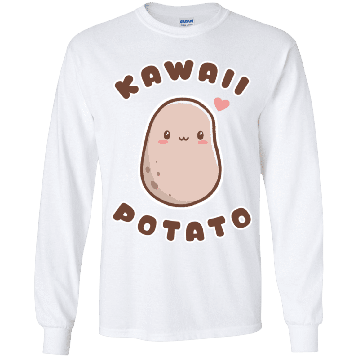 T-Shirts White / YS Kawaii Potato Youth Long Sleeve T-Shirt