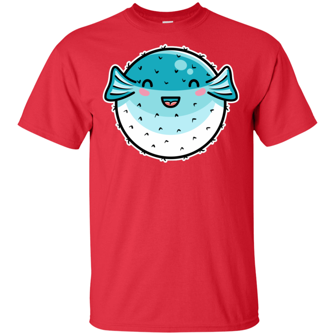 T-Shirts Red / S Kawaii Puffer Fish T-Shirt