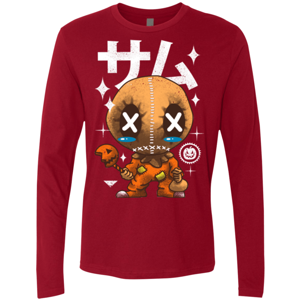 T-Shirts Cardinal / Small Kawaii Pumpkin Men's Premium Long Sleeve