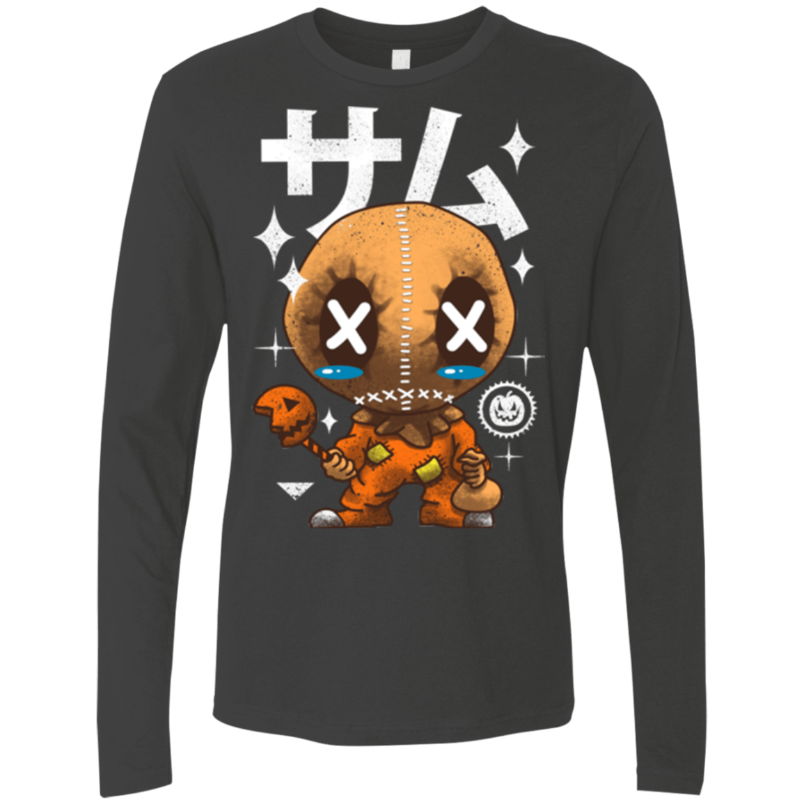 T-Shirts Heavy Metal / Small Kawaii Pumpkin Men's Premium Long Sleeve