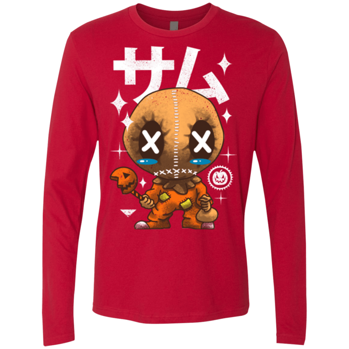 T-Shirts Red / Small Kawaii Pumpkin Men's Premium Long Sleeve