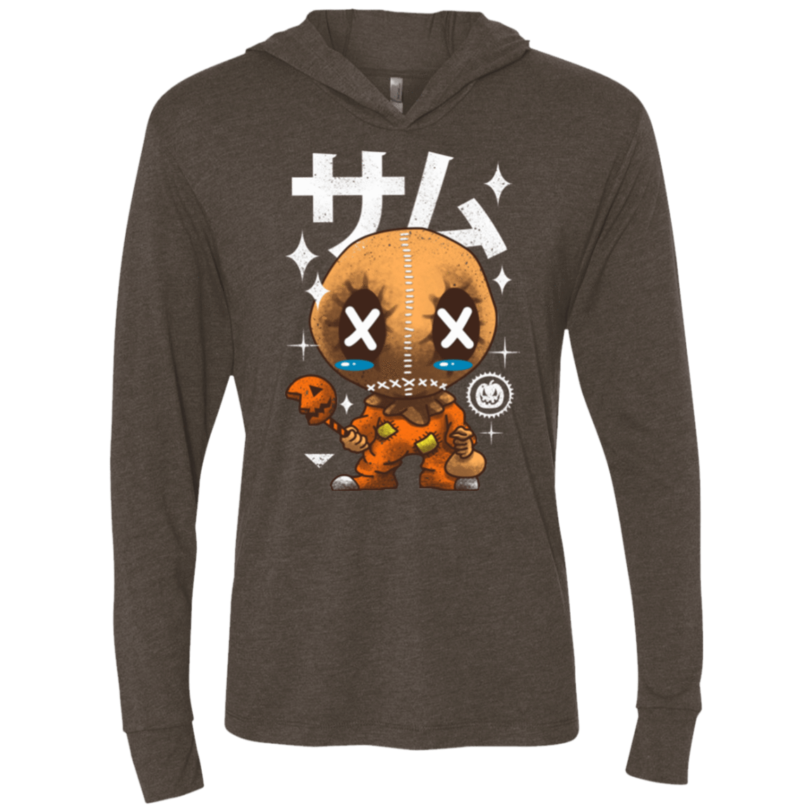 T-Shirts Kawaii Pumpkin Triblend Long Sleeve Hoodie Tee