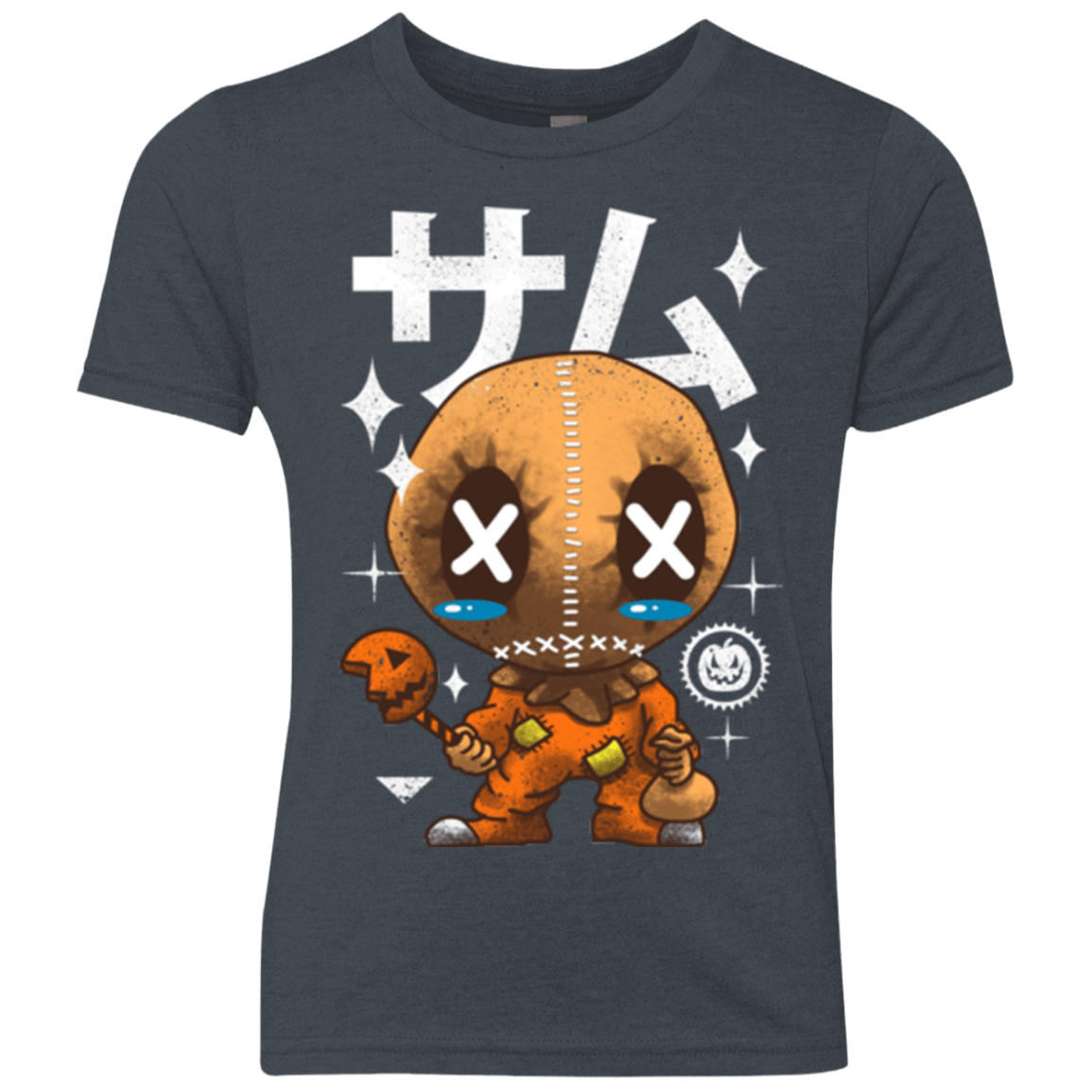 T-Shirts Vintage Navy / YXS Kawaii Pumpkin Youth Triblend T-Shirt