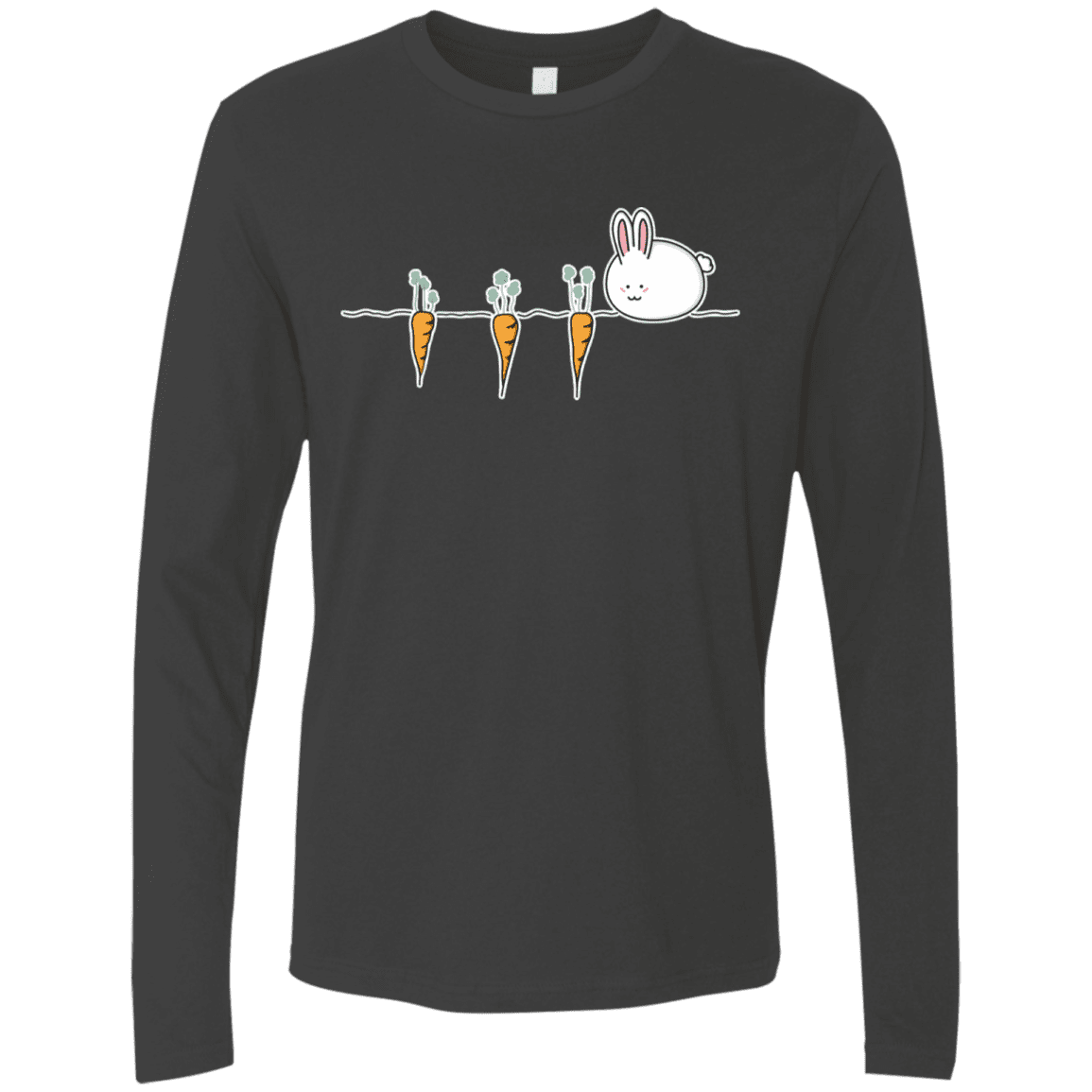 T-Shirts Heavy Metal / S Kawaii Rabbit and Carrots Men's Premium Long Sleeve