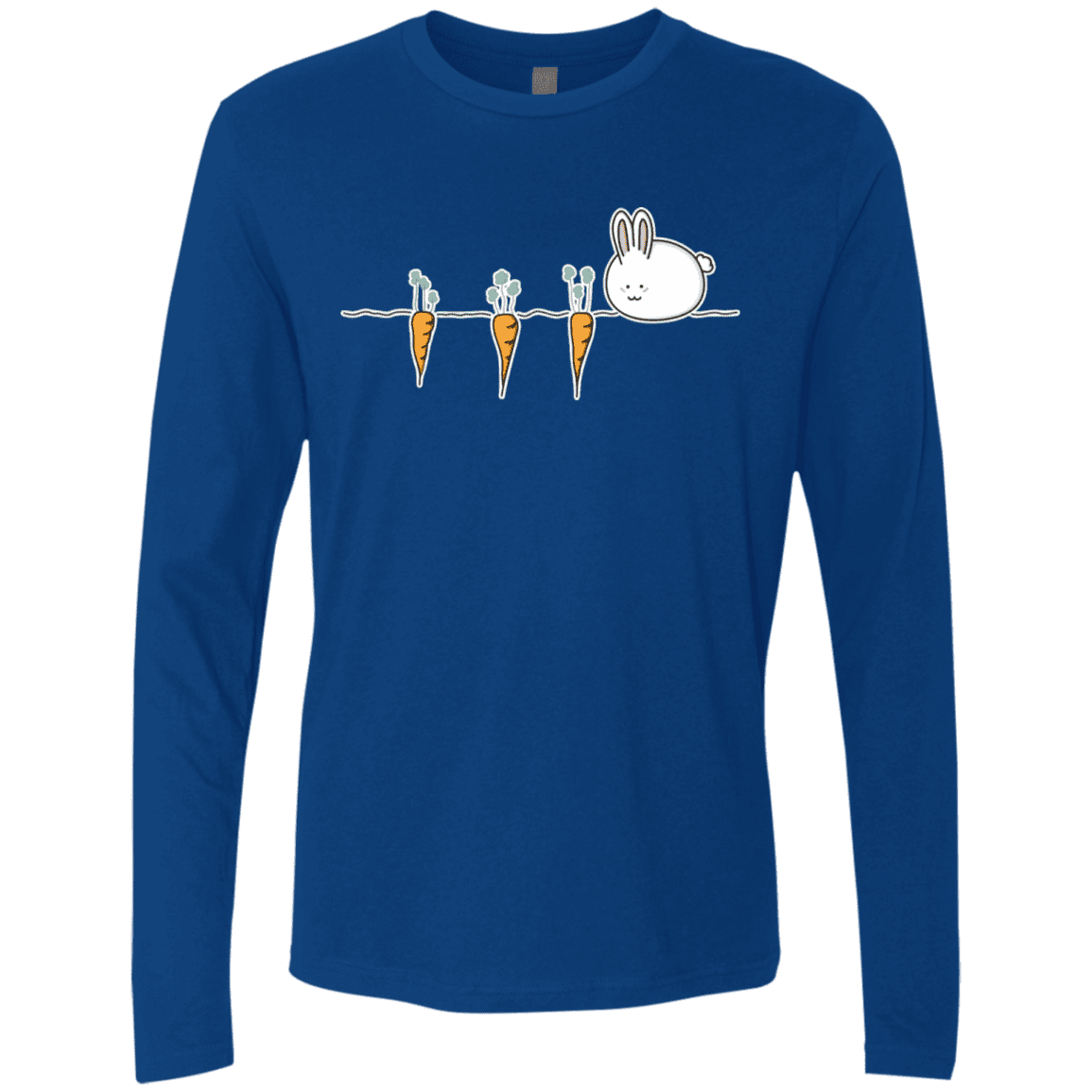 T-Shirts Royal / S Kawaii Rabbit and Carrots Men's Premium Long Sleeve