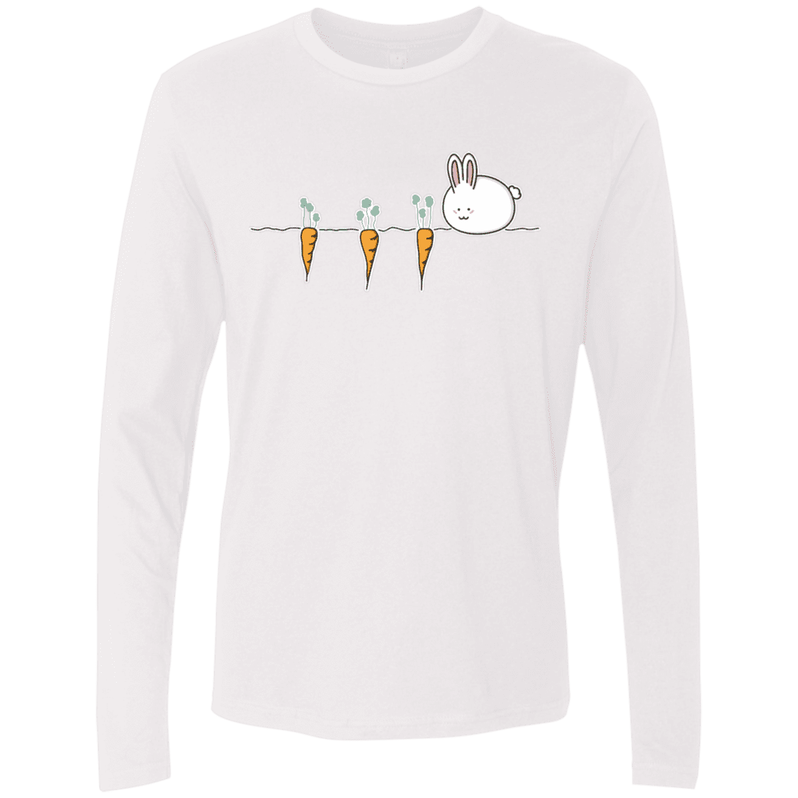 T-Shirts White / S Kawaii Rabbit and Carrots Men's Premium Long Sleeve