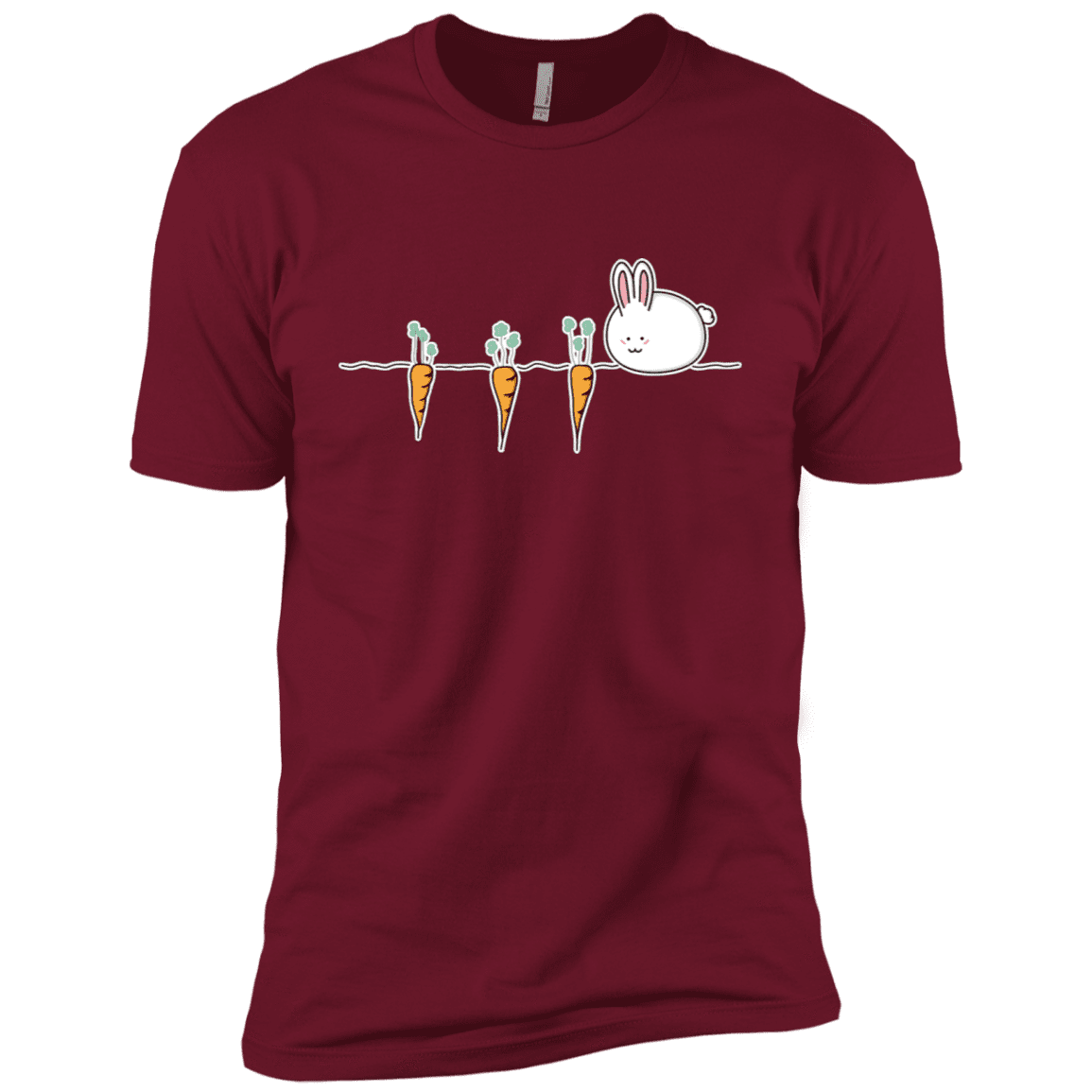 T-Shirts Cardinal / X-Small Kawaii Rabbit and Carrots Men's Premium T-Shirt