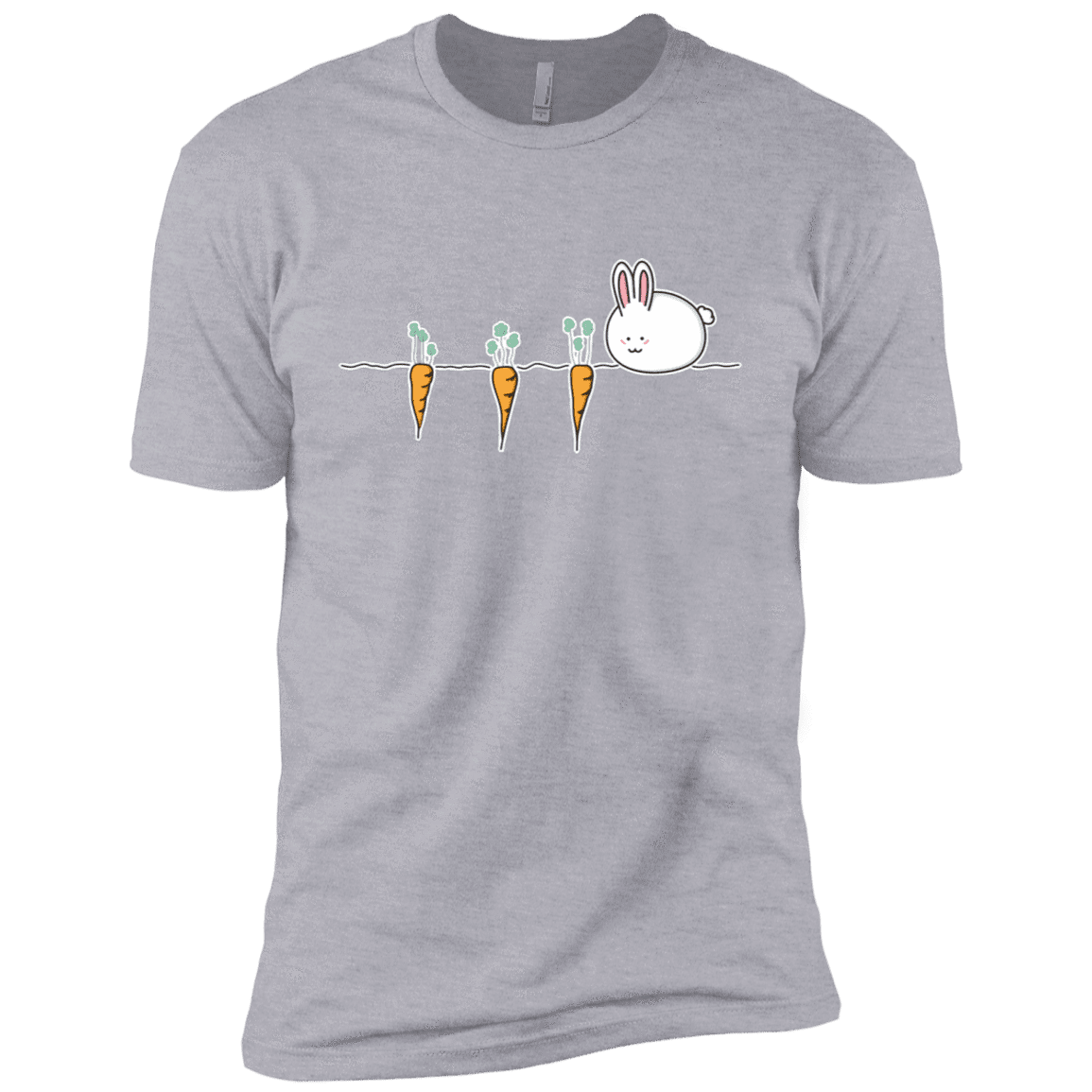 T-Shirts Heather Grey / X-Small Kawaii Rabbit and Carrots Men's Premium T-Shirt