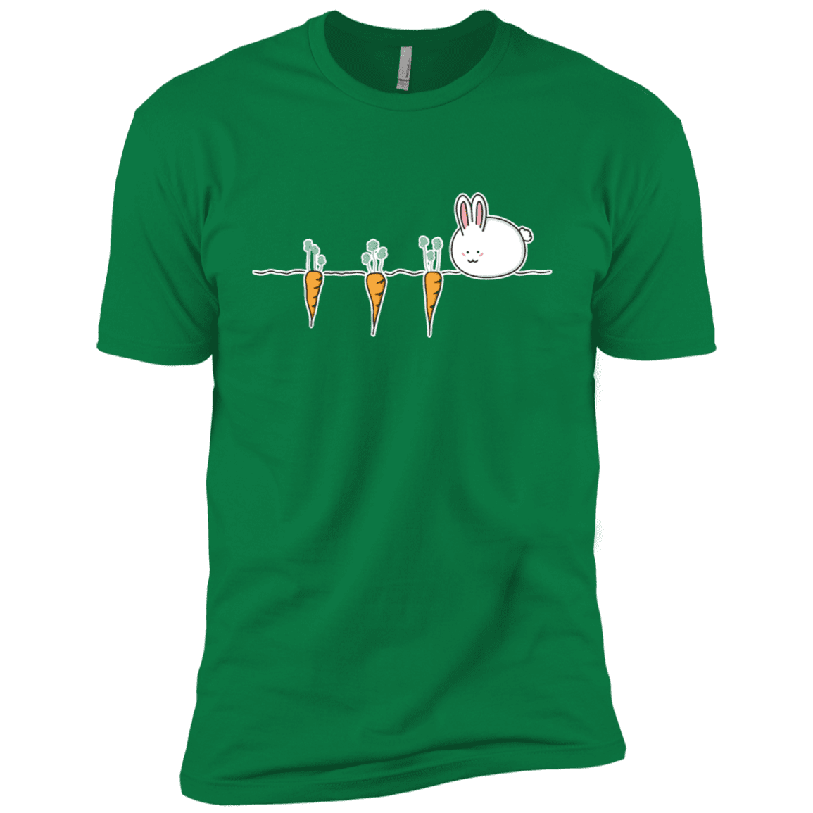 T-Shirts Kelly Green / X-Small Kawaii Rabbit and Carrots Men's Premium T-Shirt