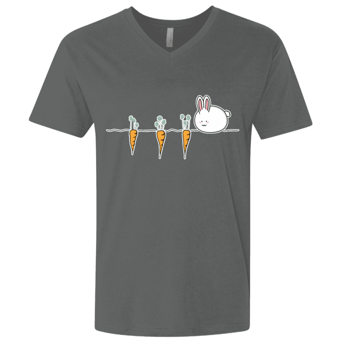 T-Shirts Heavy Metal / X-Small Kawaii Rabbit and Carrots Men's Premium V-Neck