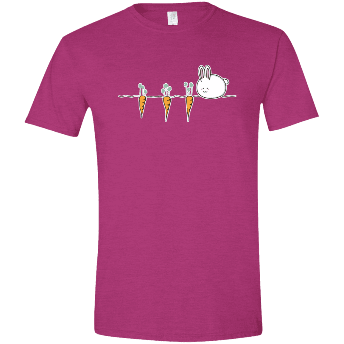 T-Shirts Antique Heliconia / S Kawaii Rabbit and Carrots Men's Semi-Fitted Softstyle