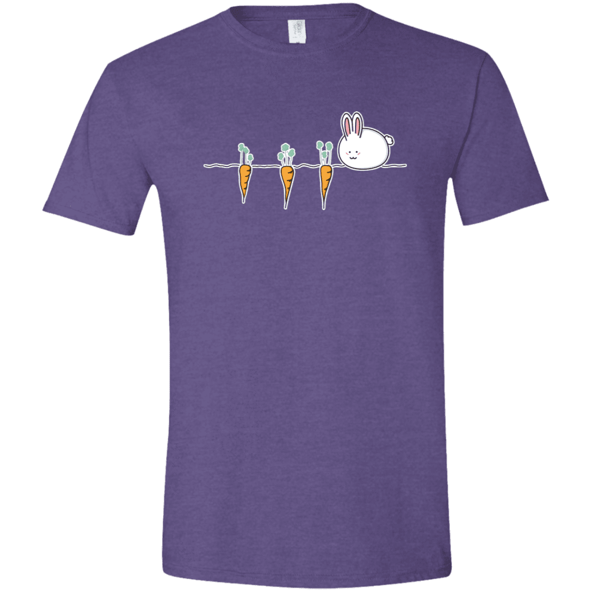 T-Shirts Heather Purple / S Kawaii Rabbit and Carrots Men's Semi-Fitted Softstyle