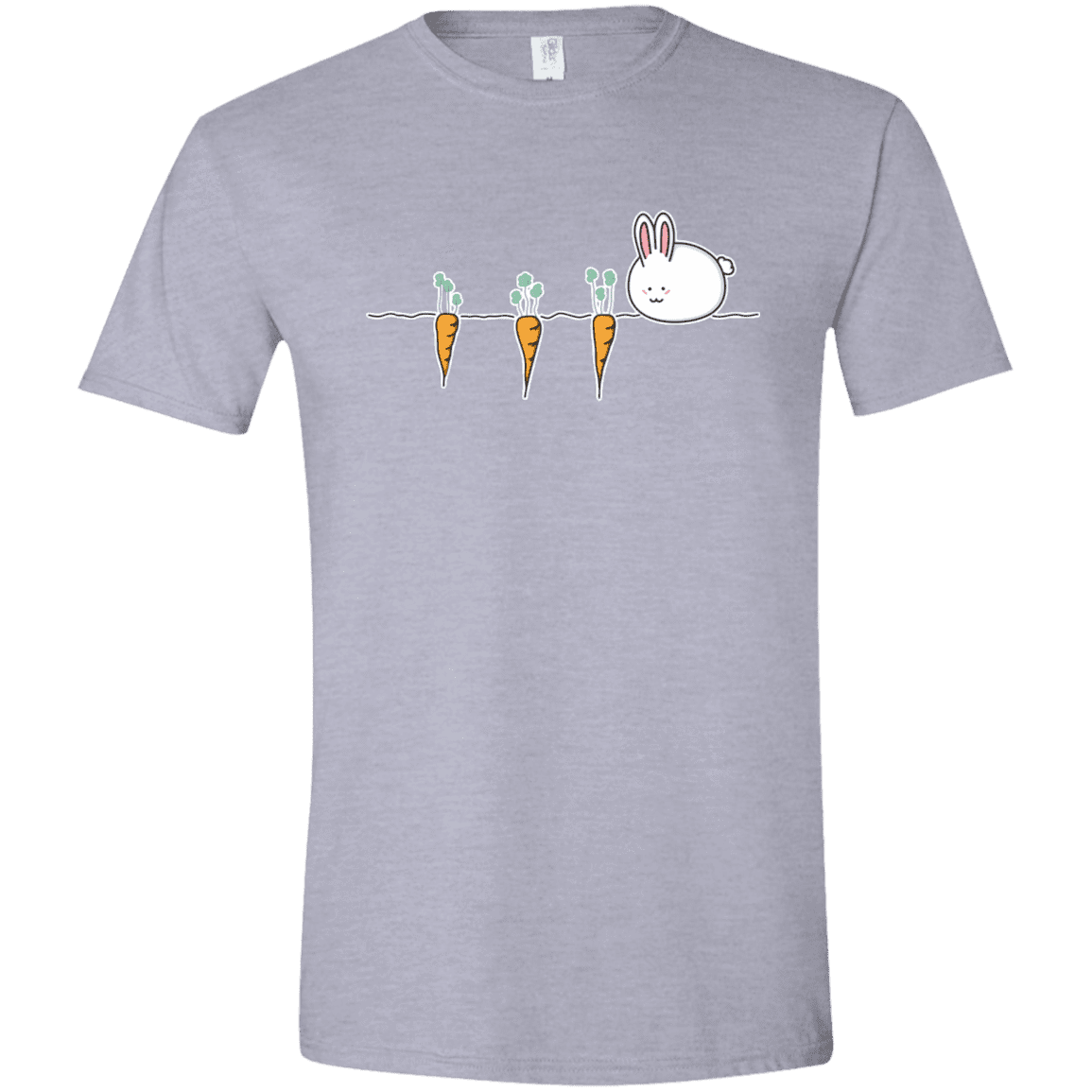 T-Shirts Sport Grey / X-Small Kawaii Rabbit and Carrots Men's Semi-Fitted Softstyle