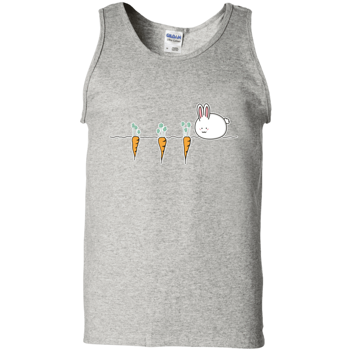 T-Shirts Ash / S Kawaii Rabbit and Carrots Men's Tank Top