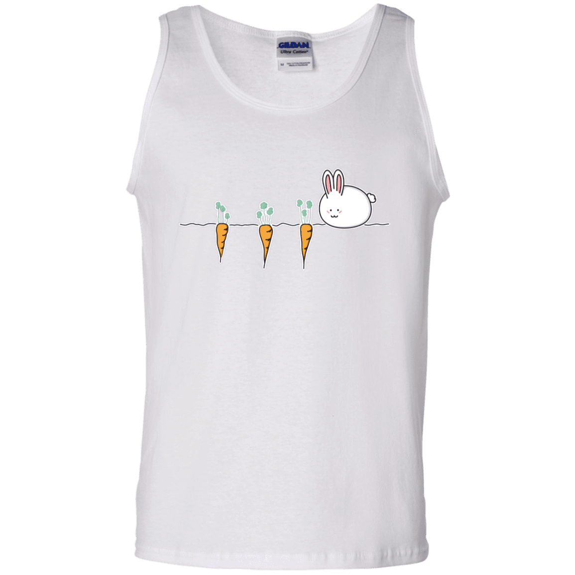 T-Shirts White / S Kawaii Rabbit and Carrots Men's Tank Top