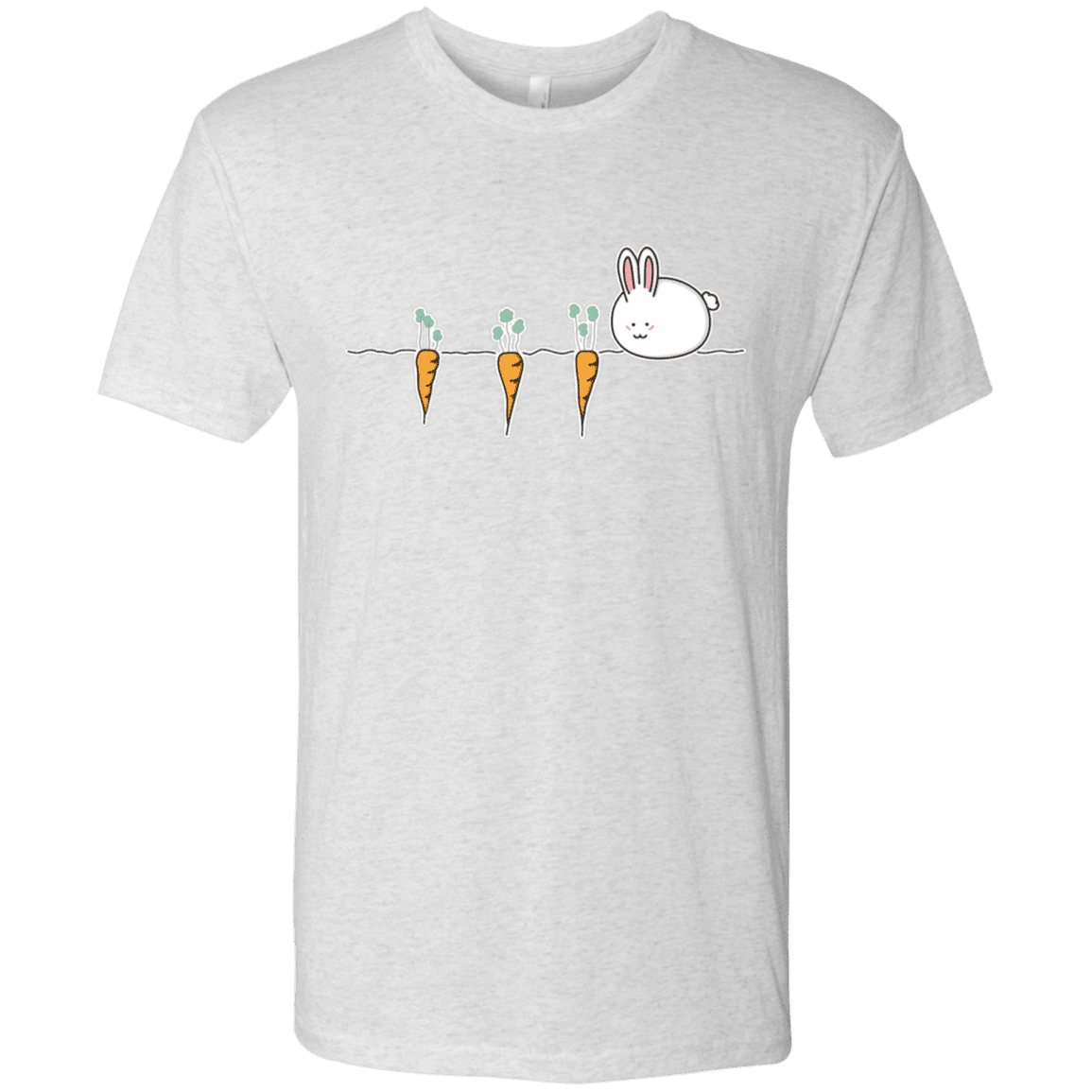 T-Shirts Heather White / S Kawaii Rabbit and Carrots Men's Triblend T-Shirt