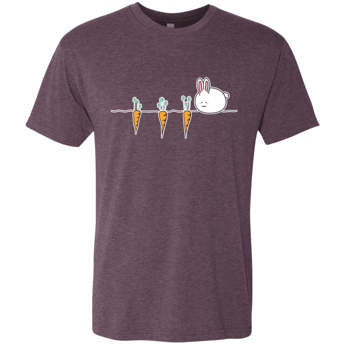 T-Shirts Vintage Purple / S Kawaii Rabbit and Carrots Men's Triblend T-Shirt