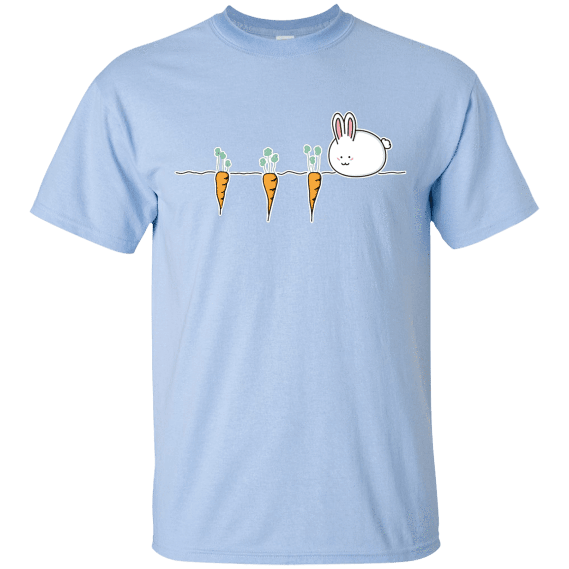 T-Shirts Light Blue / S Kawaii Rabbit and Carrots T-Shirt