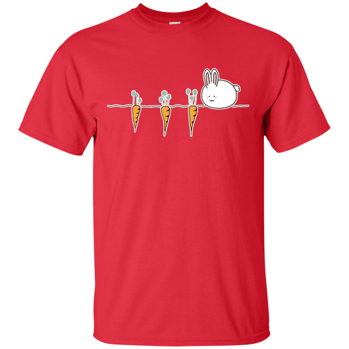 T-Shirts Red / S Kawaii Rabbit and Carrots T-Shirt
