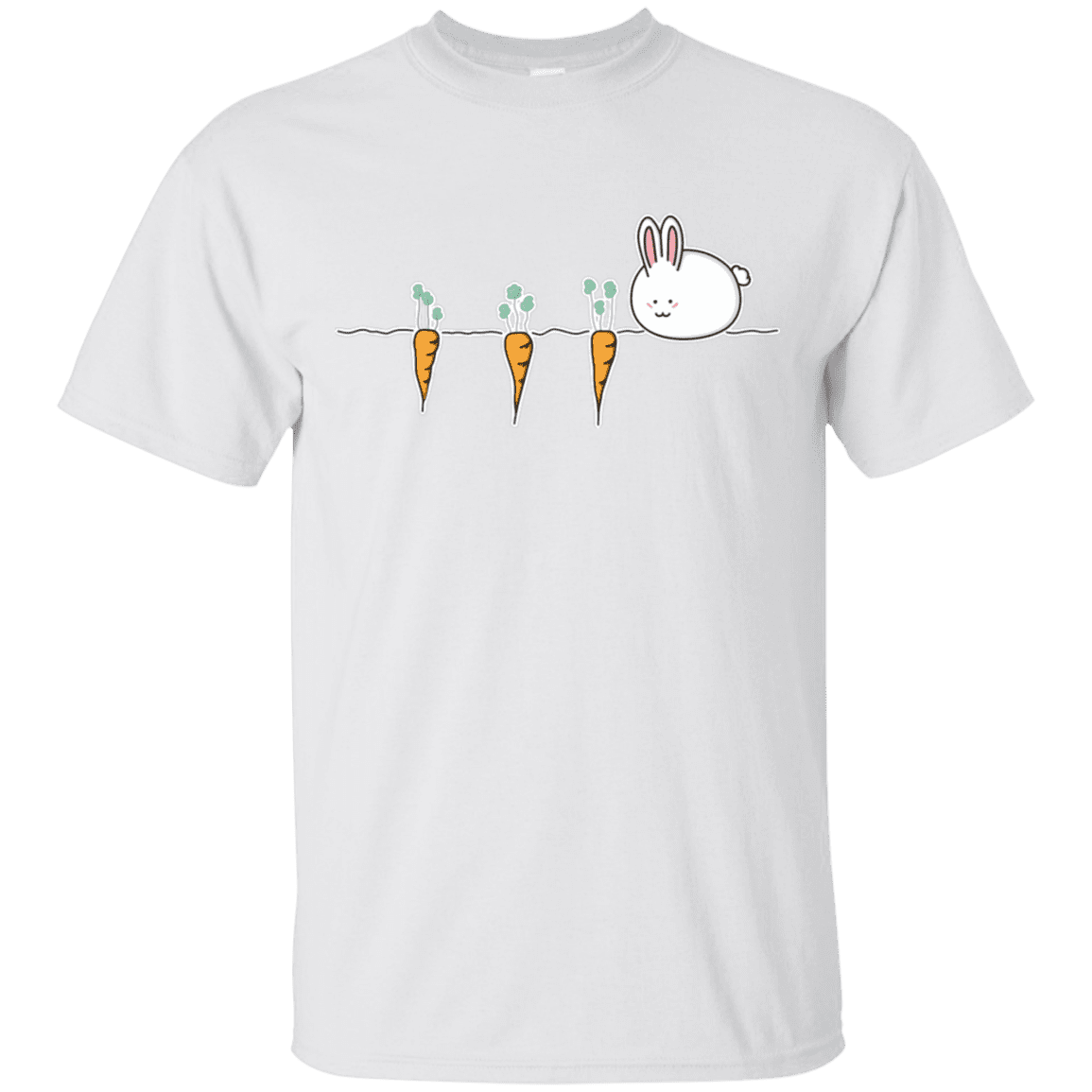 T-Shirts White / S Kawaii Rabbit and Carrots T-Shirt