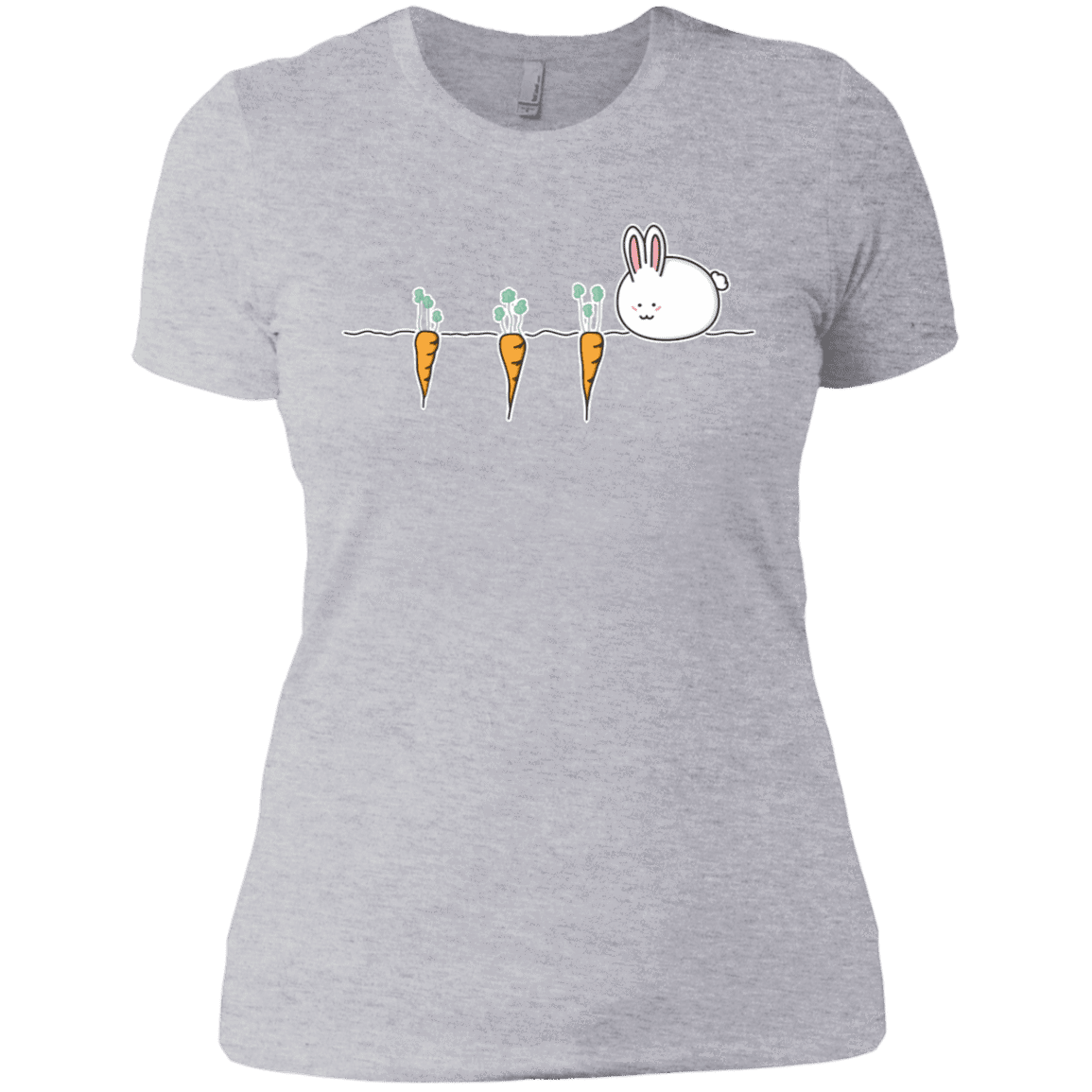 T-Shirts Heather Grey / X-Small Kawaii Rabbit and Carrots Women's Premium T-Shirt