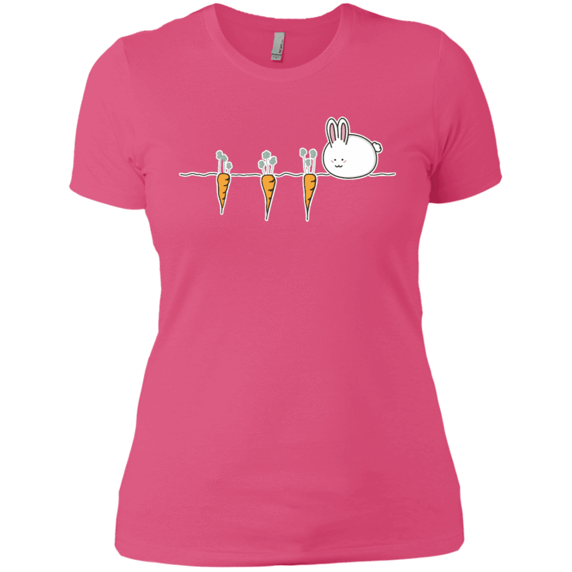 T-Shirts Hot Pink / X-Small Kawaii Rabbit and Carrots Women's Premium T-Shirt