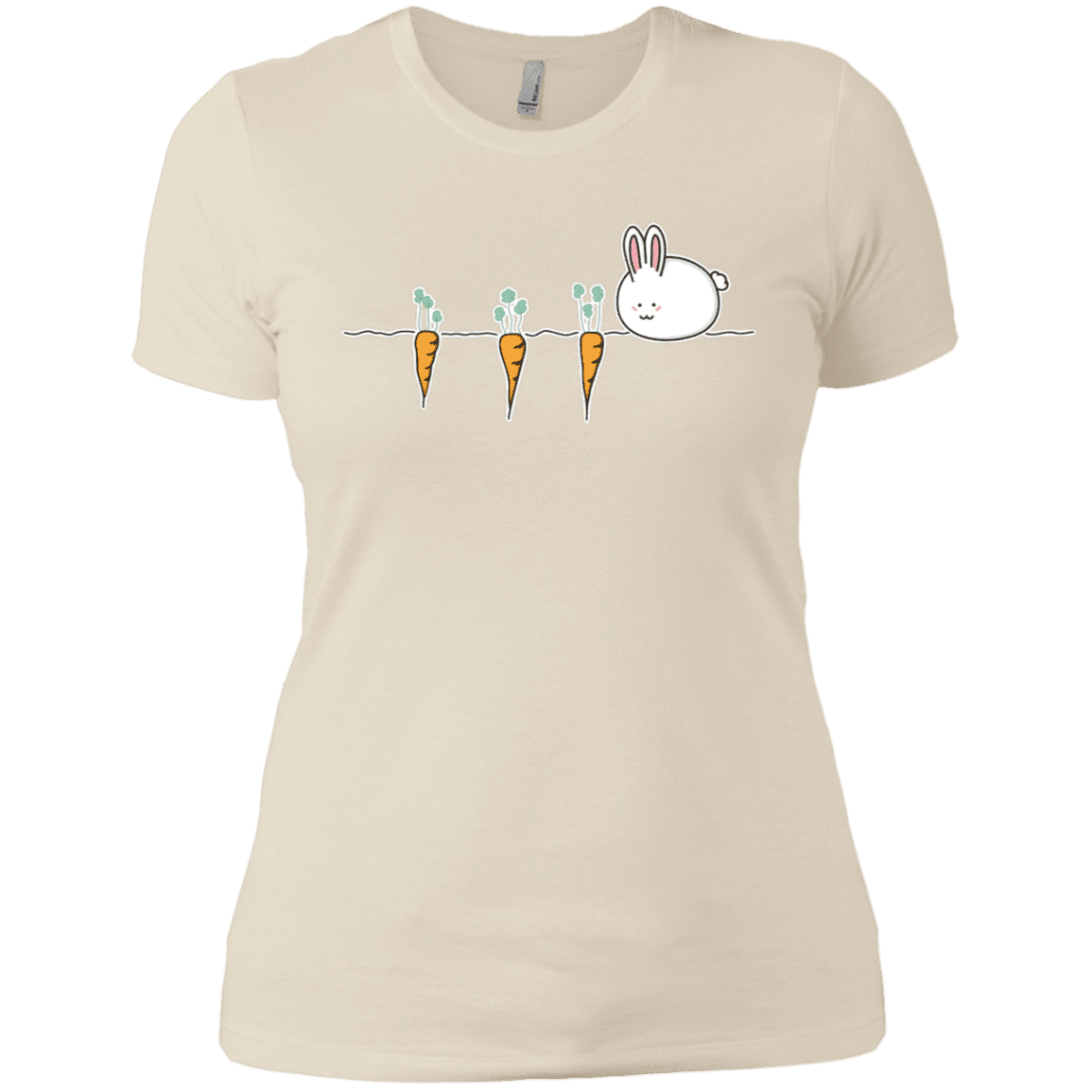 T-Shirts Ivory/ / X-Small Kawaii Rabbit and Carrots Women's Premium T-Shirt