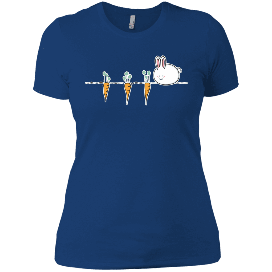 T-Shirts Royal / X-Small Kawaii Rabbit and Carrots Women's Premium T-Shirt