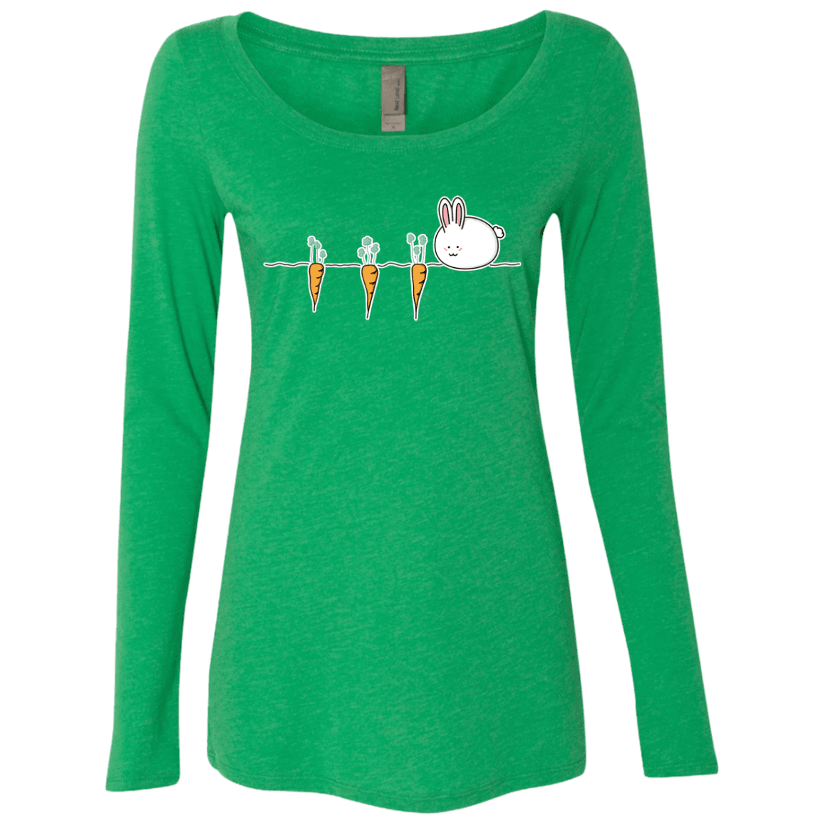 T-Shirts Envy / S Kawaii Rabbit and Carrots Women's Triblend Long Sleeve Shirt