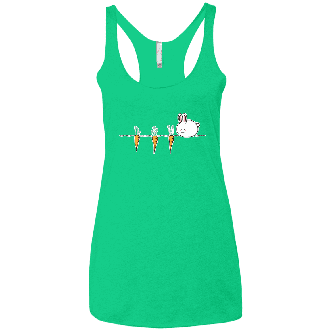 T-Shirts Envy / X-Small Kawaii Rabbit and Carrots Women's Triblend Racerback Tank
