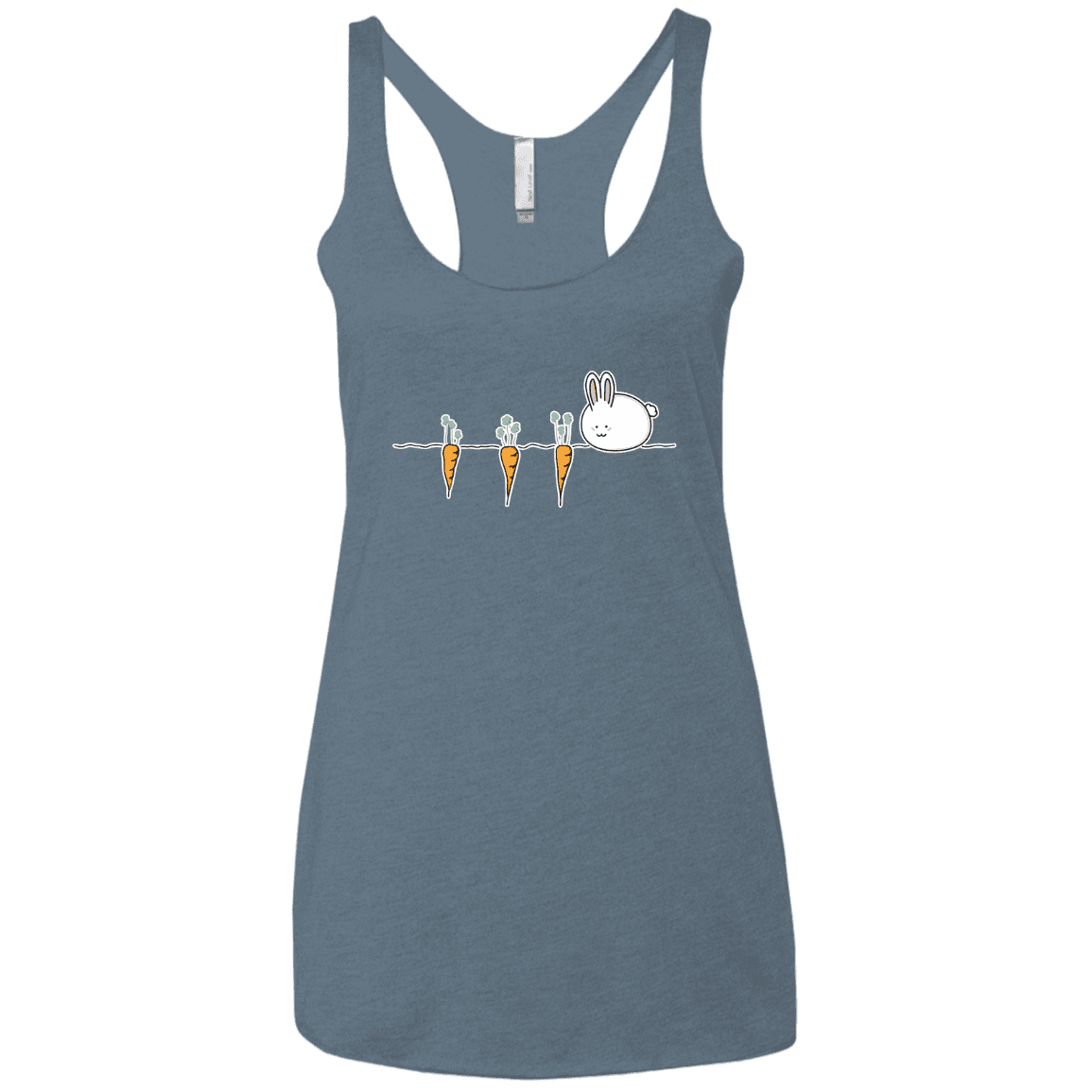 T-Shirts Indigo / X-Small Kawaii Rabbit and Carrots Women's Triblend Racerback Tank