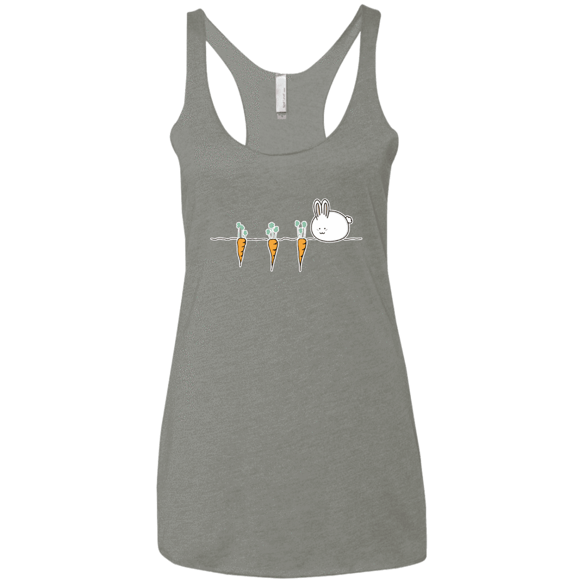 T-Shirts Venetian Grey / X-Small Kawaii Rabbit and Carrots Women's Triblend Racerback Tank