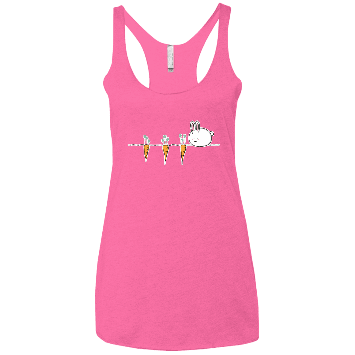 T-Shirts Vintage Pink / X-Small Kawaii Rabbit and Carrots Women's Triblend Racerback Tank