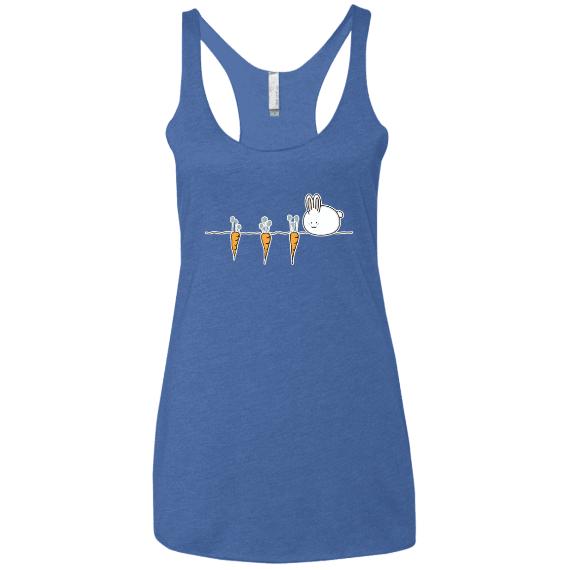 T-Shirts Vintage Royal / X-Small Kawaii Rabbit and Carrots Women's Triblend Racerback Tank